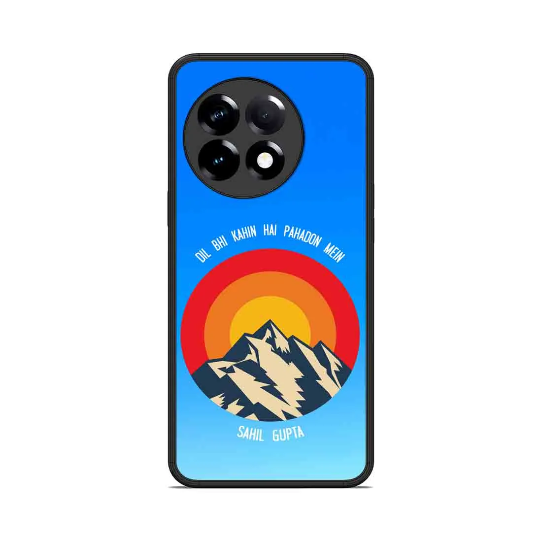 Personalized One Plus 11R Phone Case with Name One plus Mobile Back Cover  - Adventure Mountains