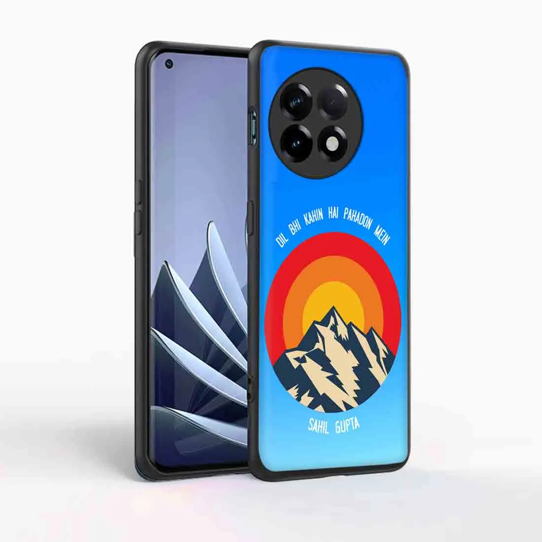 Personalized One Plus 11R Phone Case with Name One plus Mobile Back Cover  - Adventure Mountains