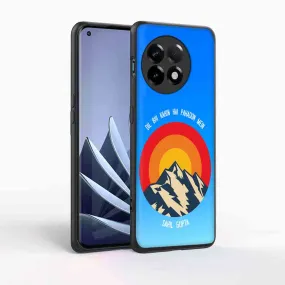 Personalized One Plus 11R Phone Case with Name One plus Mobile Back Cover  - Adventure Mountains