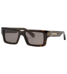 Philipp Plein Women's Brown Rectangular Sunglasses