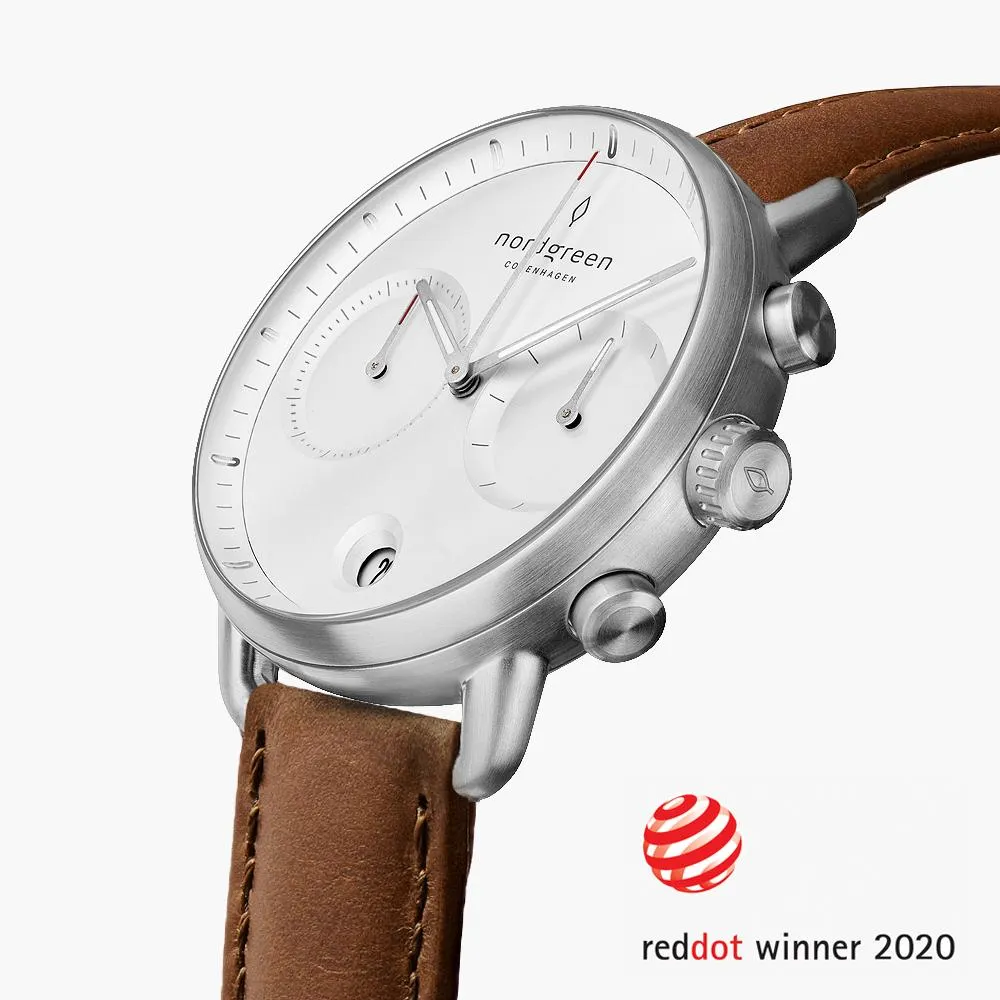 Pioneer | White Dial - Brown Vegan Leather - Refurbished