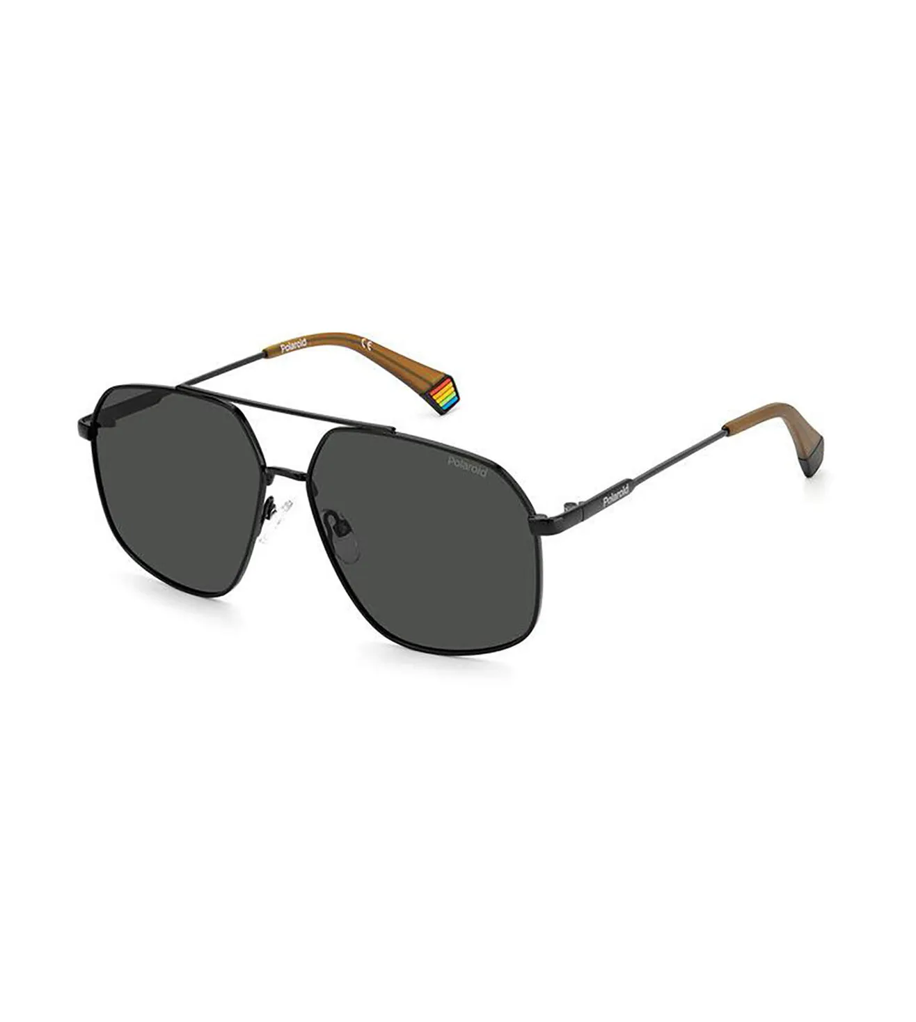 Polaroid Unisex Grey Geometric Sunglasses