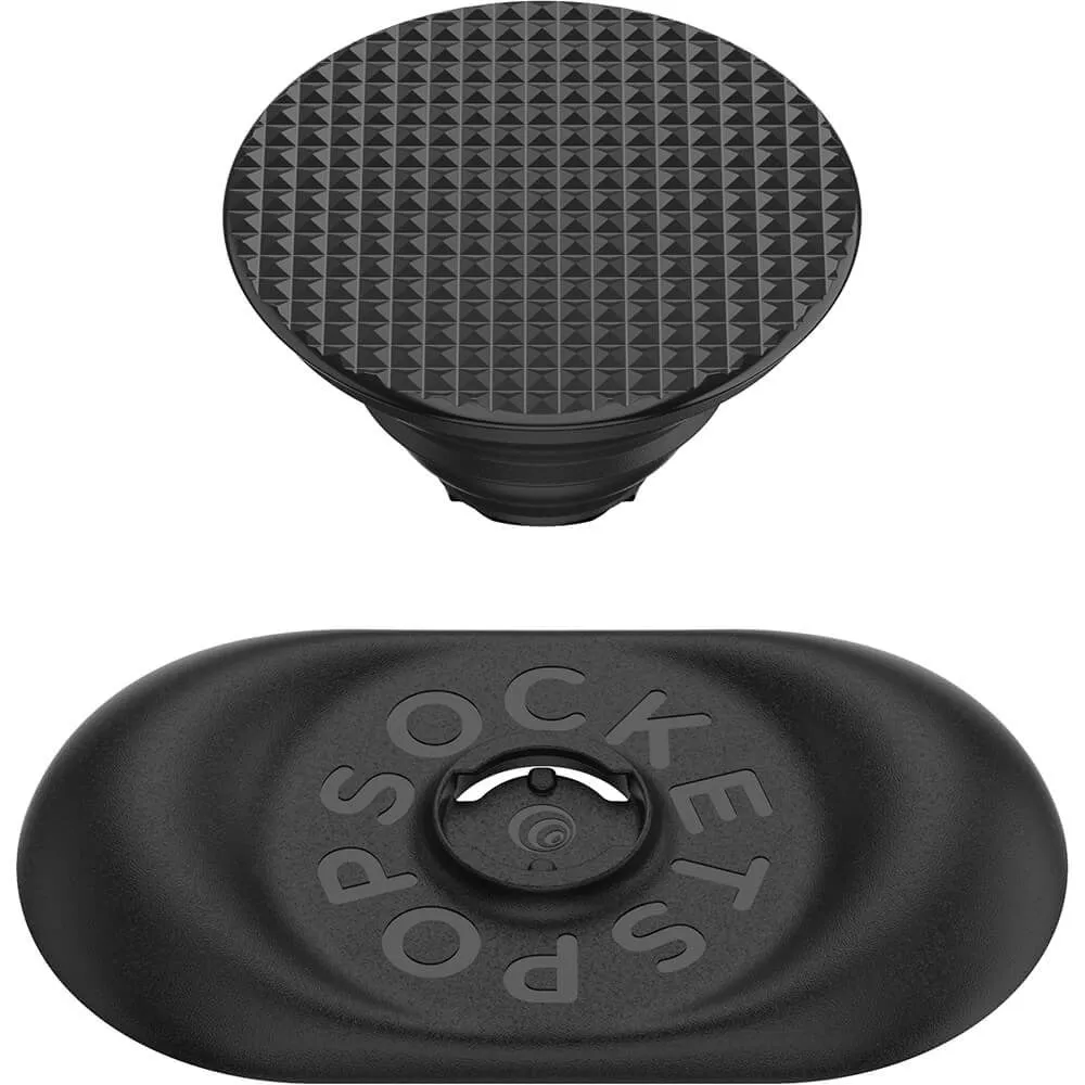 POPSOCKETS Pocketable Knurled Black Aftageligt Greb m. Standerfunktion