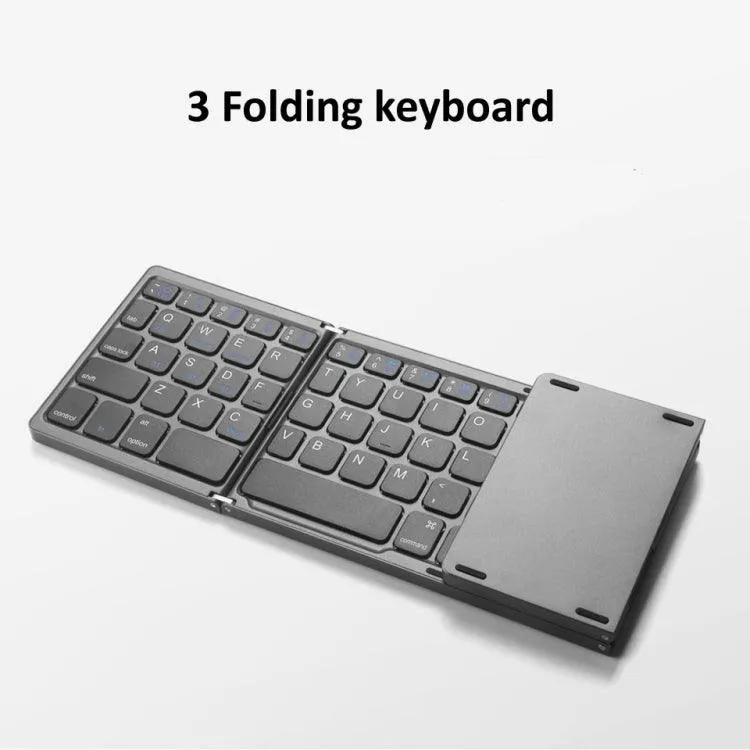 Portable Bluetooth Keyboard with Touchpad - Rechargeable & Foldable