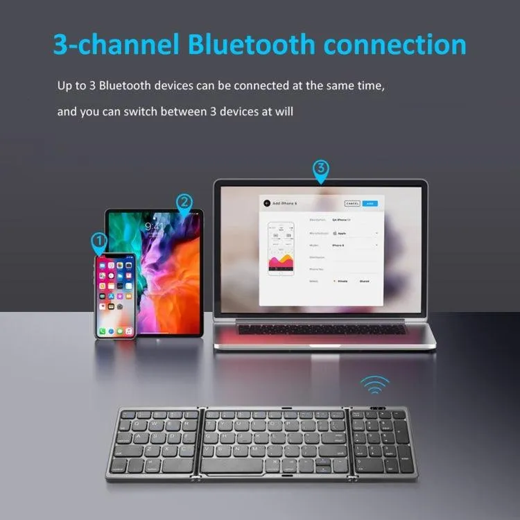 Portable Bluetooth Keyboard with Touchpad - Rechargeable & Foldable