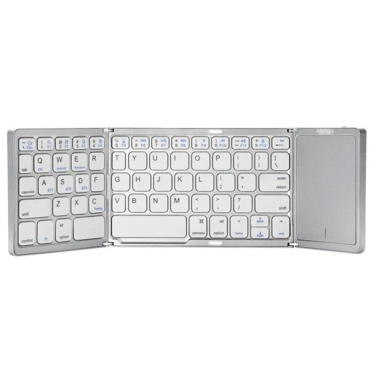 Portable Bluetooth Keyboard with Touchpad - Rechargeable & Foldable