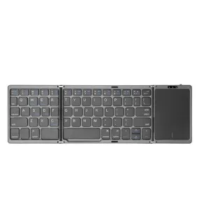 Portable Bluetooth Keyboard with Touchpad - Rechargeable & Foldable