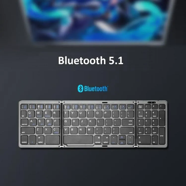 Portable Bluetooth Keyboard with Touchpad - Rechargeable & Foldable