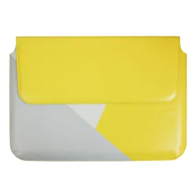 PU Leather Magnetic Folio - Yellow Grey