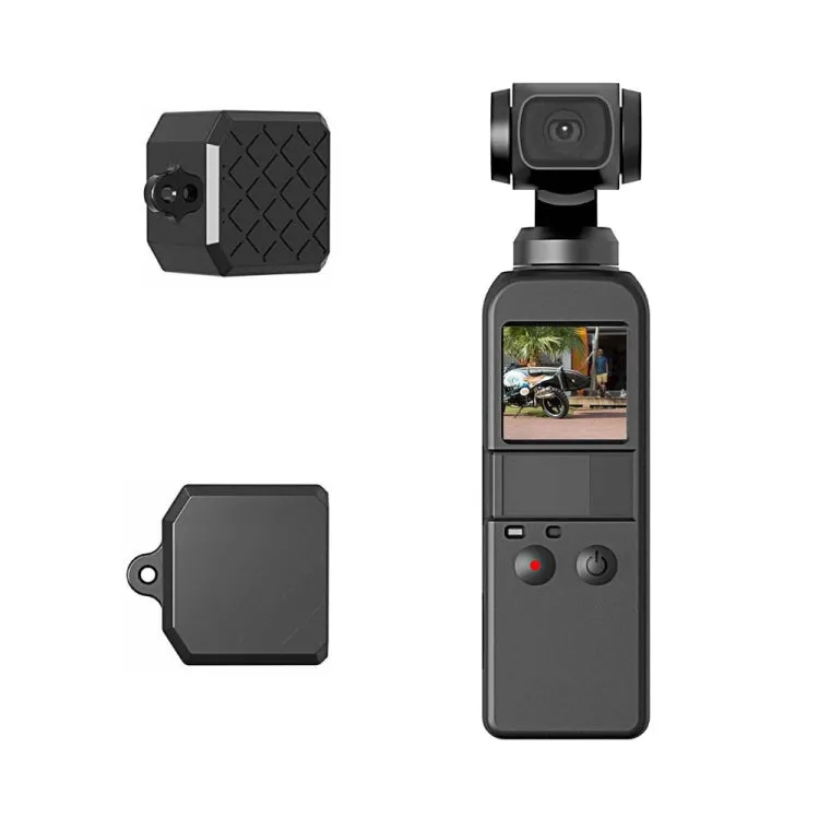 PULUZ  2 in 1 Diamond Texture Silicone Cover Case Set for DJI OSMO Pocket(Black)