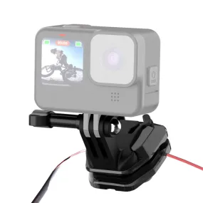 PULUZ Motorcycle Windshield Action Camera Mount Clip for GoPro Hero12 Black / DJI Osmo Action 4 / Insta360 X4 / Ace Pro and Other Action Cameras (Black)