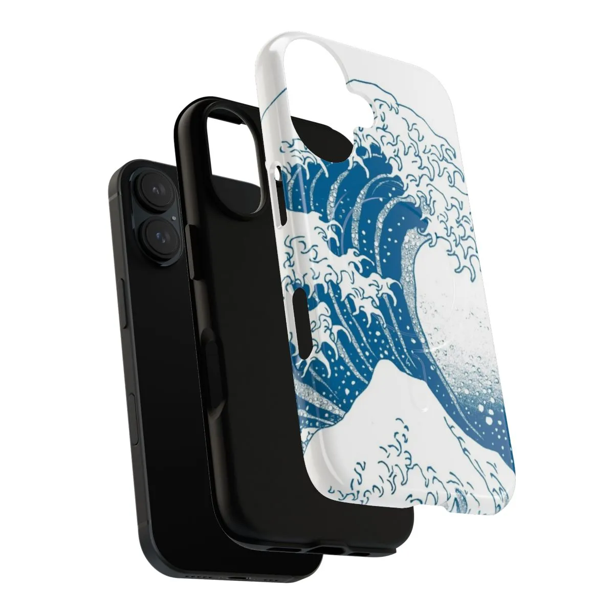 "Monochrome Hokusai Great Wave of Kanagawa Magnetic Tough Phone Case"