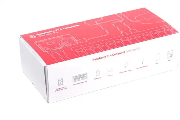 Raspberry Pi 4 Desktop Kit components & packaging, AU (No board)