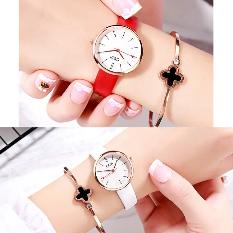 Red Heart-shaped Second Hand Women's Watch