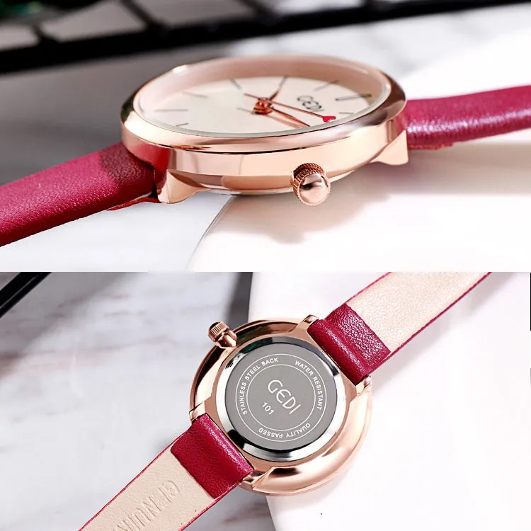 Red Heart-shaped Second Hand Women's Watch