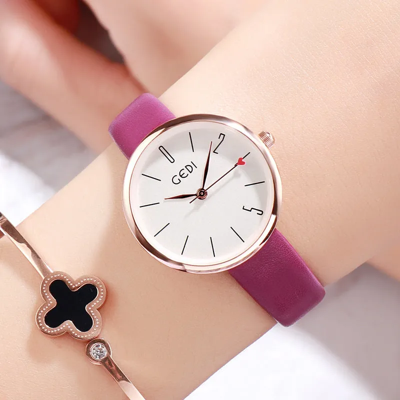 Red Heart-shaped Second Hand Women's Watch