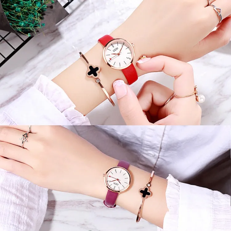 Red Heart-shaped Second Hand Women's Watch