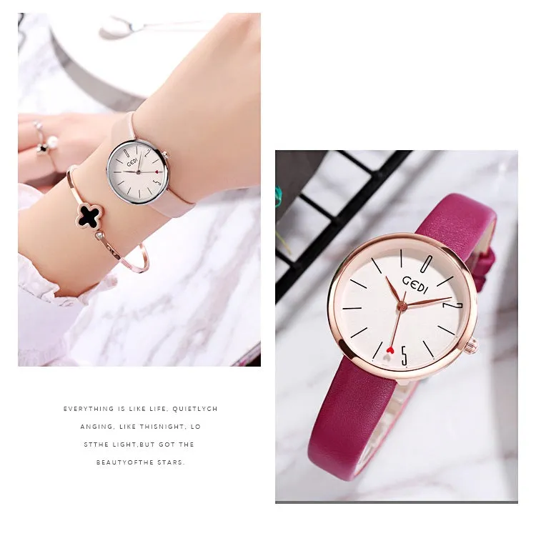 Red Heart-shaped Second Hand Women's Watch