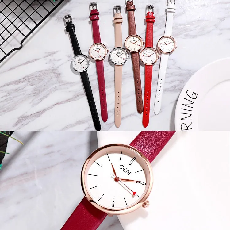 Red Heart-shaped Second Hand Women's Watch