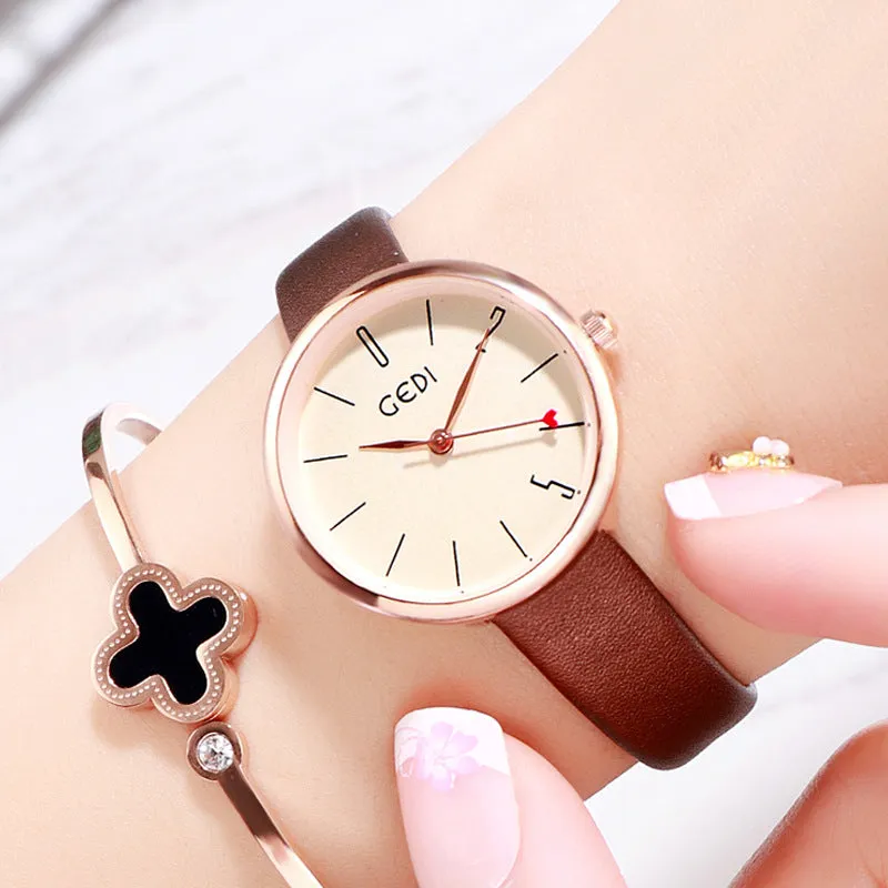 Red Heart-shaped Second Hand Women's Watch