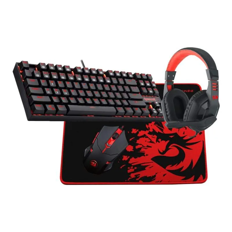 Redragon 4 in 1 Mechanical Gaming Combo - Mouse | Mouse Pad | Headset | Mechanical Keyboard