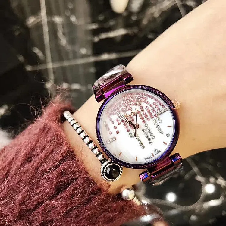 Rhinestone Chassis Stainless Steel Women's Watch