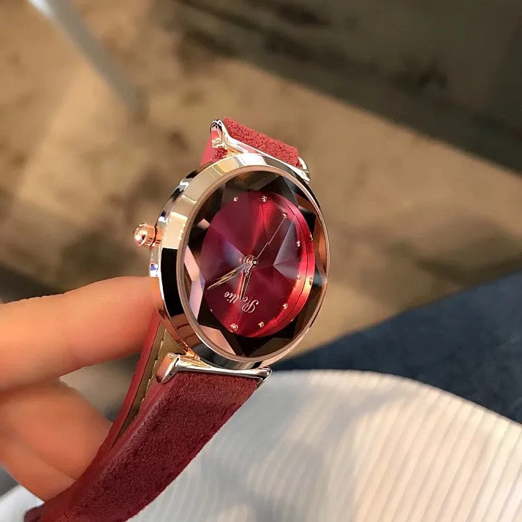 Rhombus-shaped Mirror Women's Watch