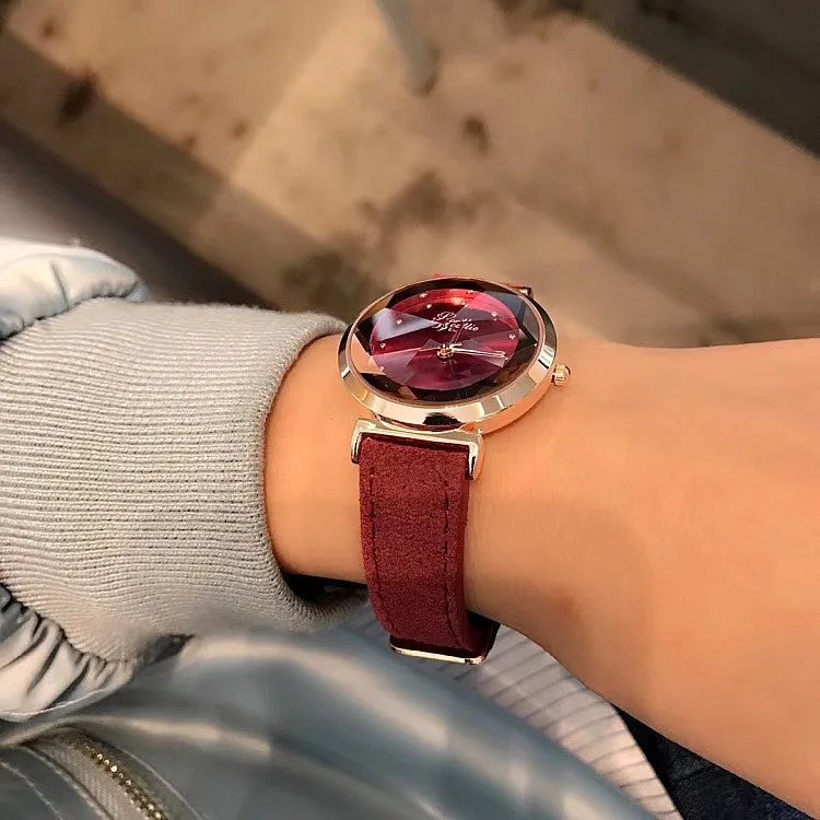 Rhombus-shaped Mirror Women's Watch