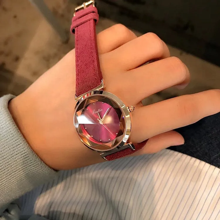 Rhombus-shaped Mirror Women's Watch