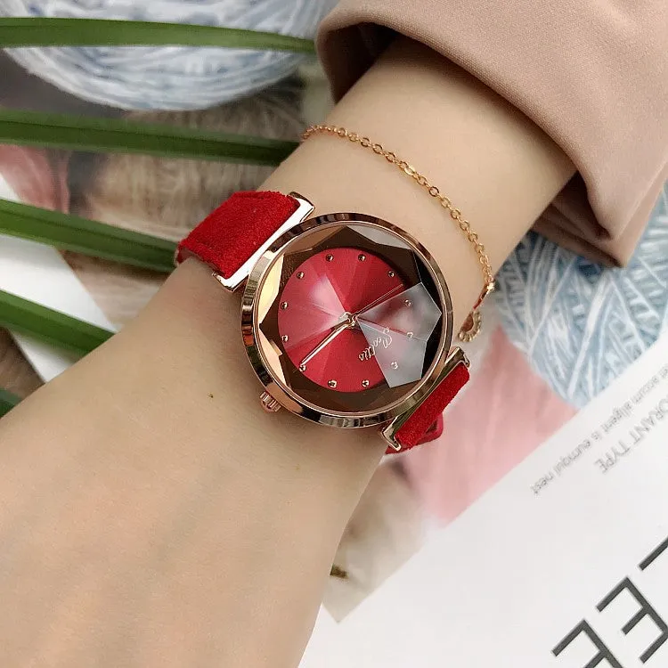 Rhombus-shaped Mirror Women's Watch