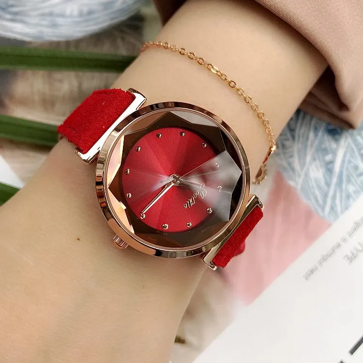 Rhombus-shaped Mirror Women's Watch