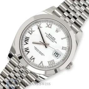 Rolex Datejust 41 126300 White Roman Dial Jubilee Watch  TFJ-142508383