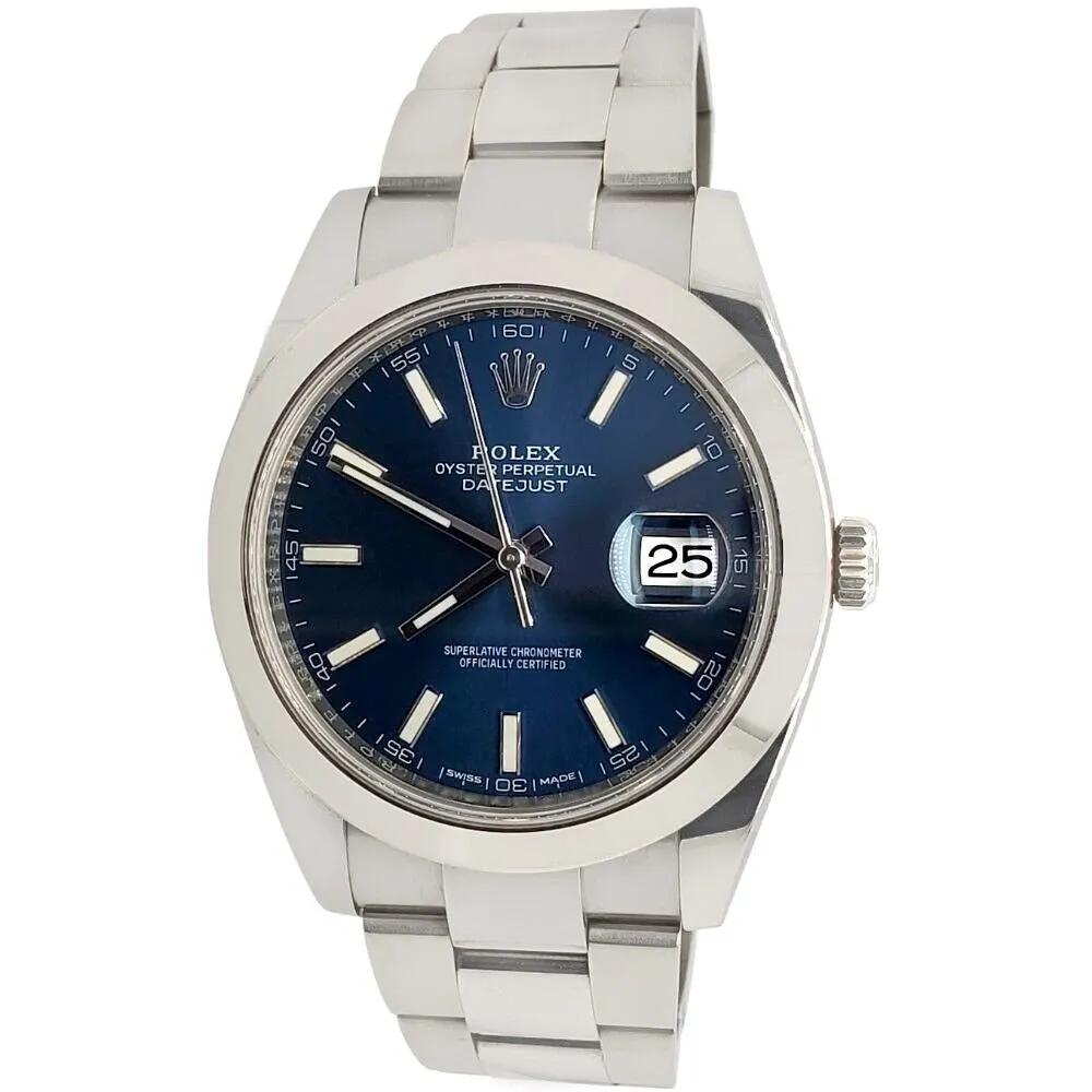 Rolex Datejust 41 Blue Dial Oyster Steel Watch  TFJ-142508272