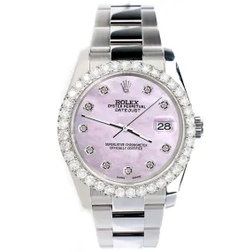 Rolex Datejust   Diamond Bezel/Pink Pearl Diamond Dial Watch TFJ-142507900