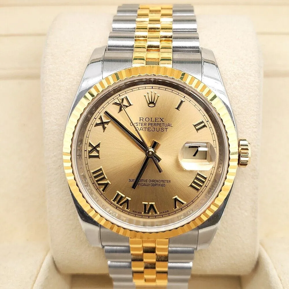 Rolex Datejust   Factory Champagne Roman Dial Watch TFJ-142508248