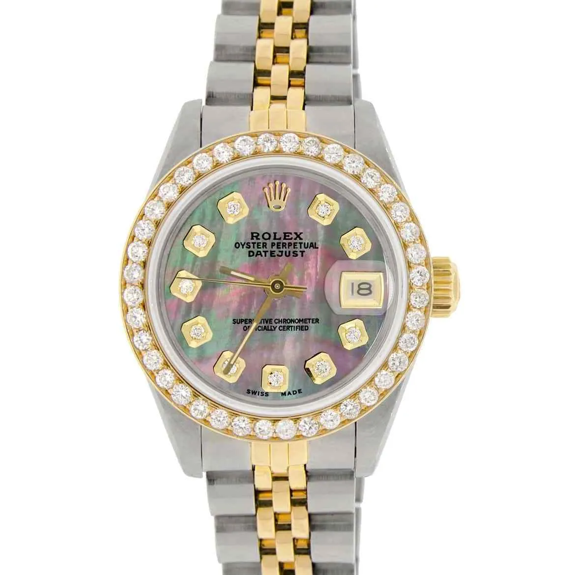 Rolex Datejust Ladies 2-Tone 26mm Diamond Bezel/Tahitian MOP Dial Jubilee Watch TFJ-142508156