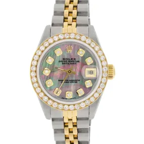 Rolex Datejust Ladies 2-Tone 26mm Diamond Bezel/Tahitian MOP Dial Jubilee Watch TFJ-142508156