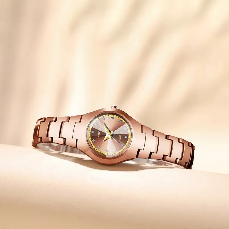 Rose Gold Tungsten Steel Strap Women's Watch