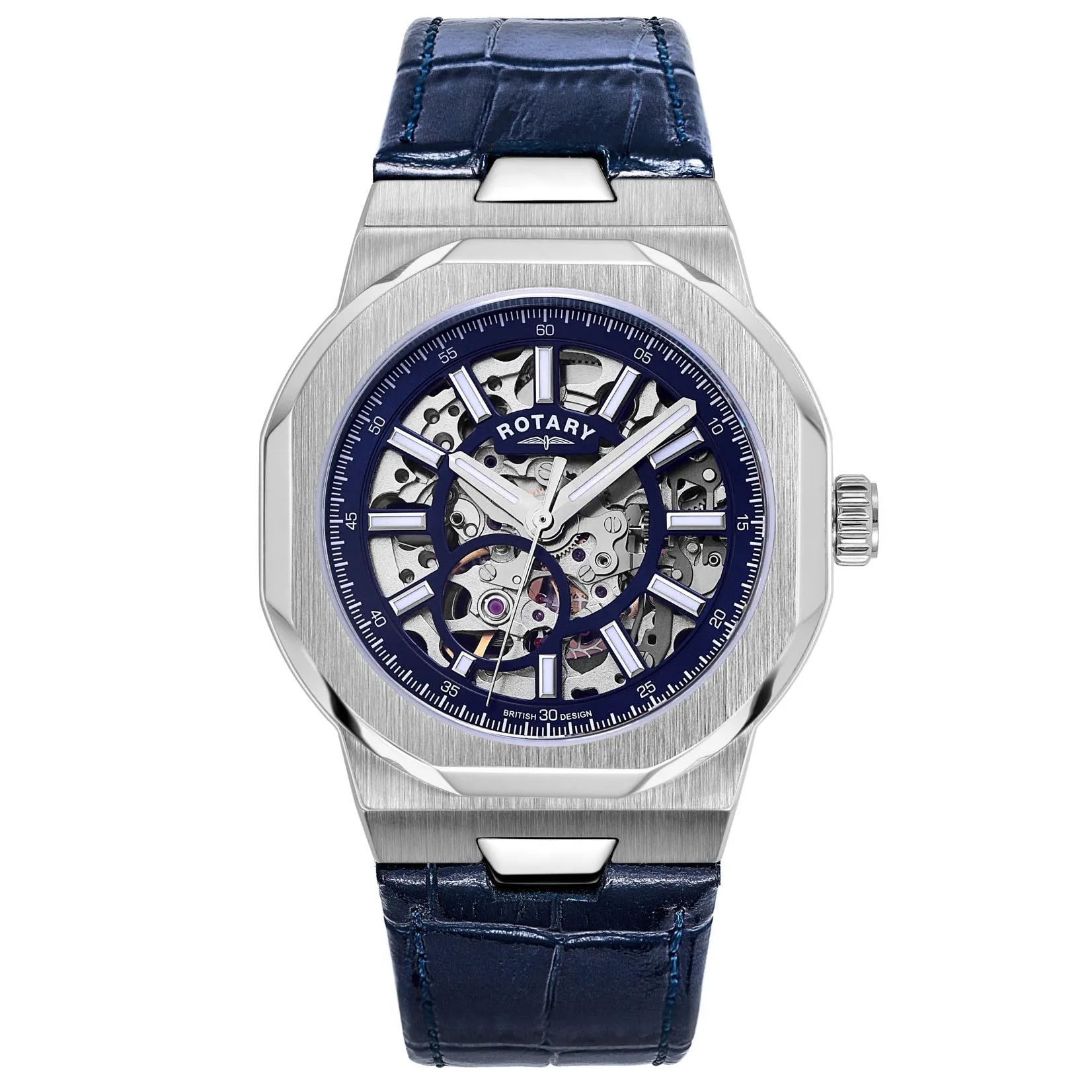 Rotary Regent Skeleton Men's Blue Watch GS05415/05