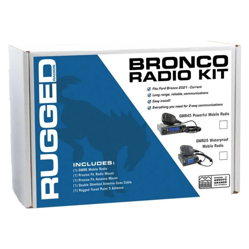 Rugged Radios Ford Bronco Two-Way GMRS Mobile Radio Kit - 45 Watt GMR45