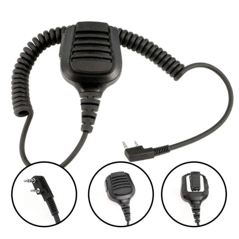 Rugged Radios PATROL Moto Kit - Ear Piece and Hand Mic - With Black RDH-X -Business Band Radio