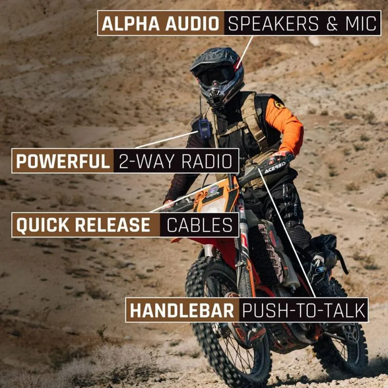 Rugged Radios SUPER SPORT Kit - Radio, Helmet Kit, Harness, and Handlebar Push-To-Talk without Radio