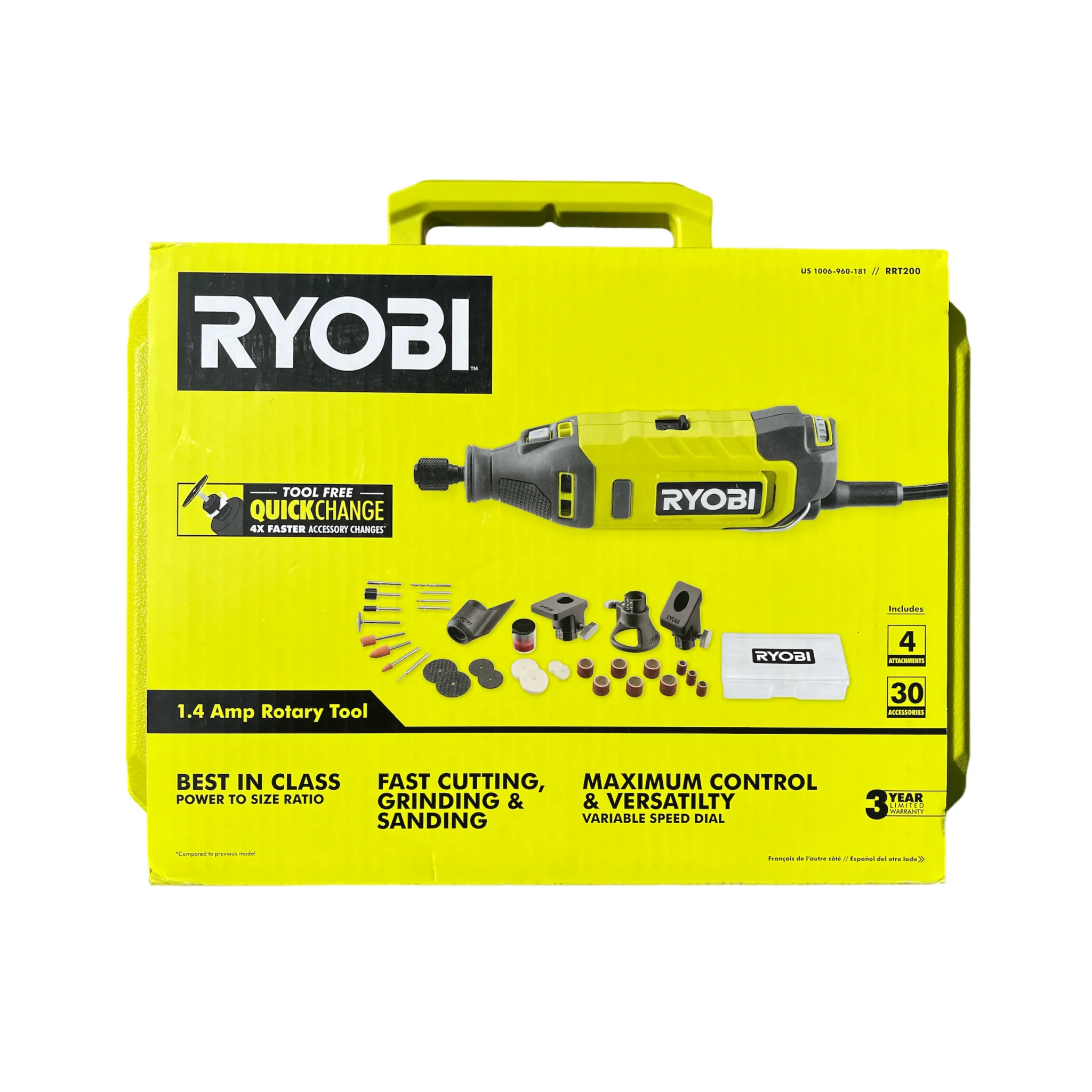 RYOBI 1.4 Amp Corded Rotary Tool with Accessories and Storage Case