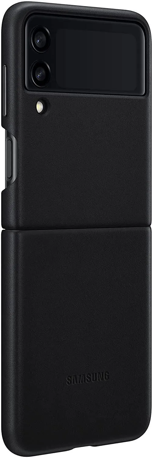 Samsung Galaxy Z Flip 3 Leather Cover Black - EF-VF711LBEGWW