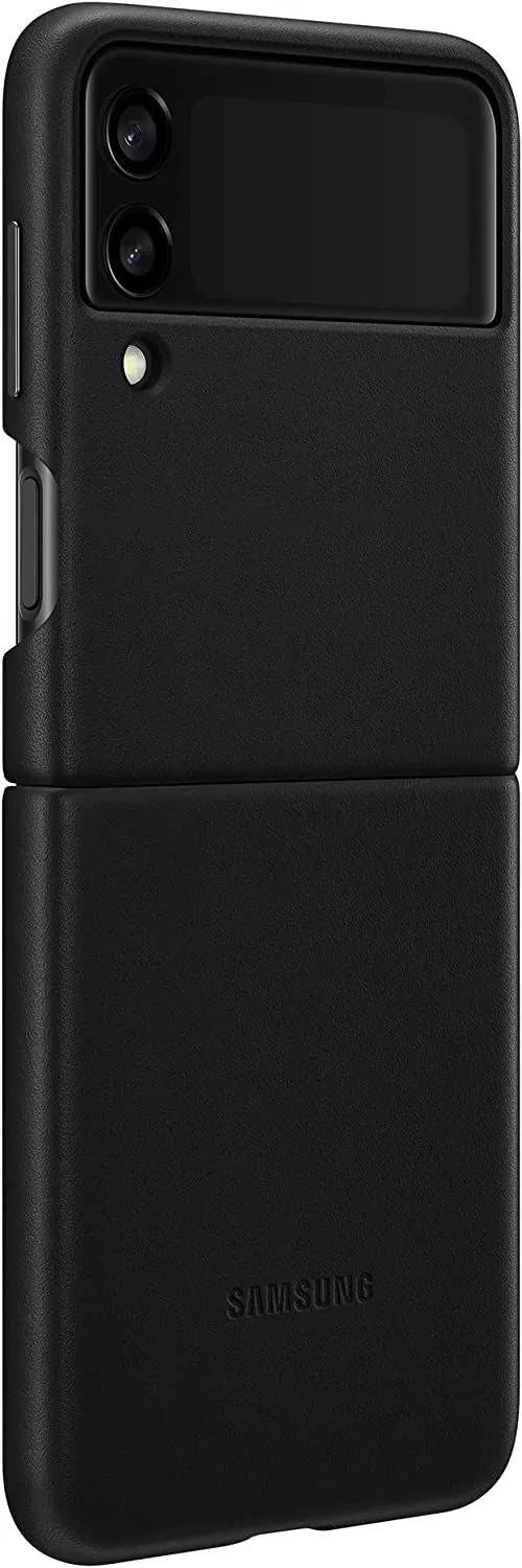 Samsung Galaxy Z Flip 3 Leather Cover Black - EF-VF711LBEGWW