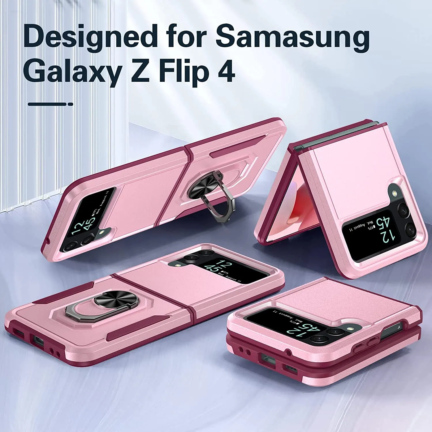 Samsung Galaxy Z Flip 4 Case, Heavy Duty Protective Case Pink