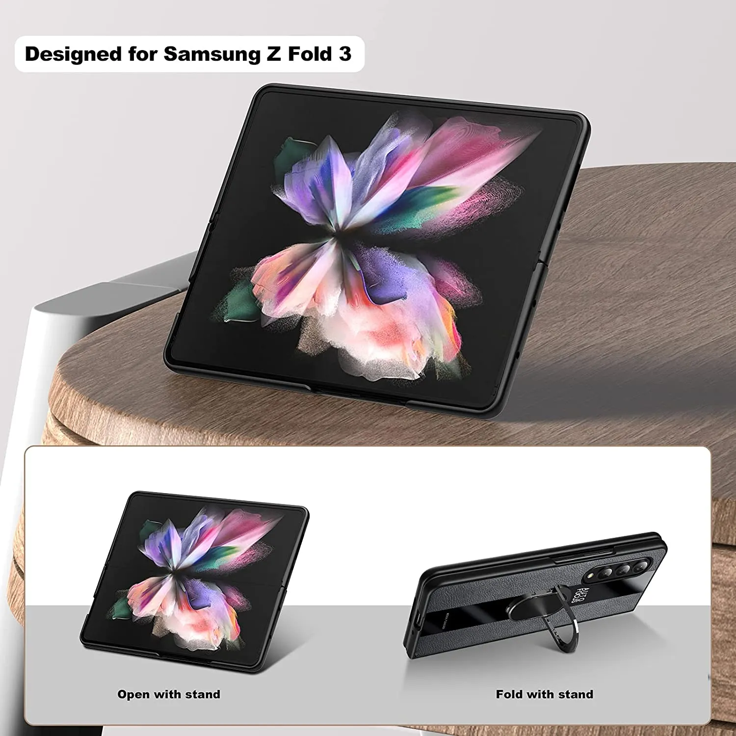 Samsung Galaxy Z Fold 3 Case with Built in Kickstand Ring