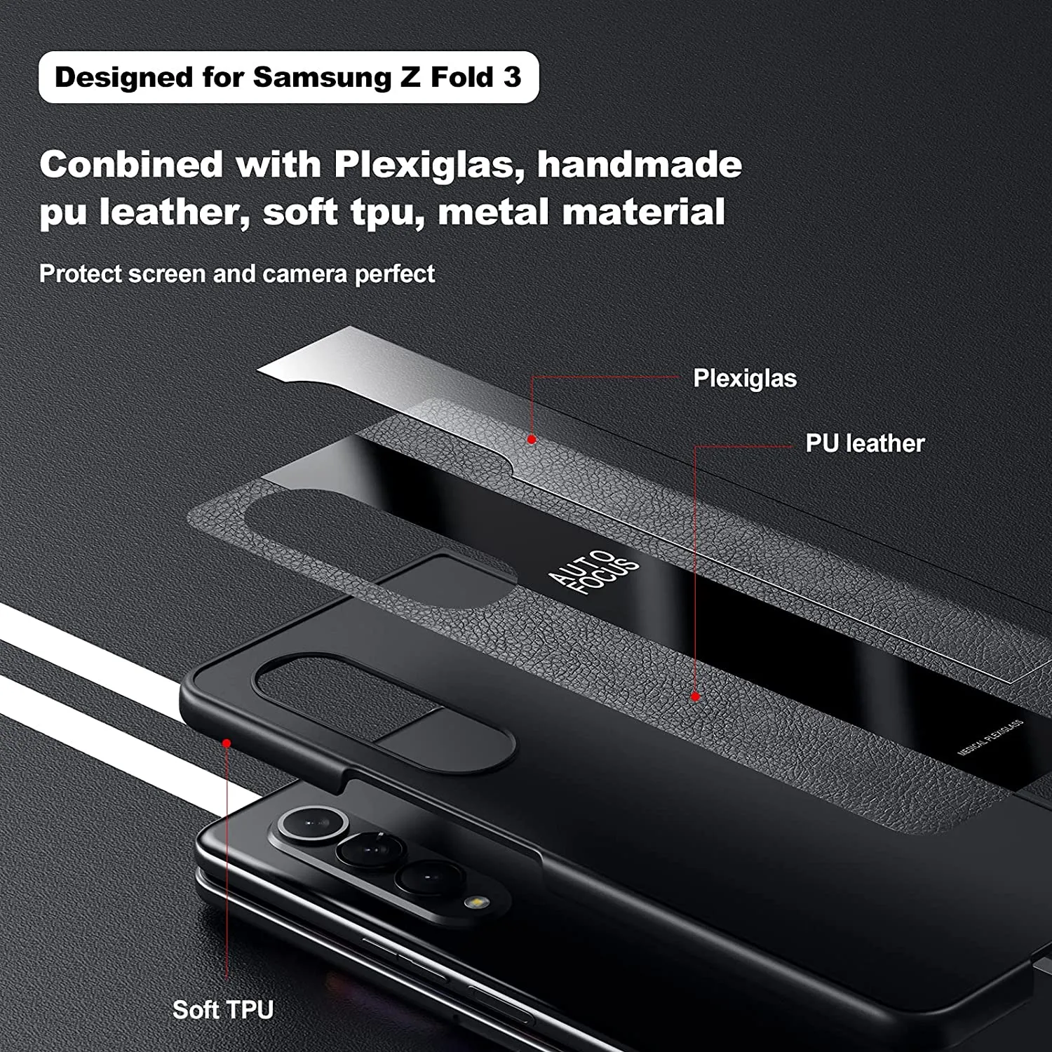 Samsung Galaxy Z Fold 3 Case with Built in Kickstand Ring