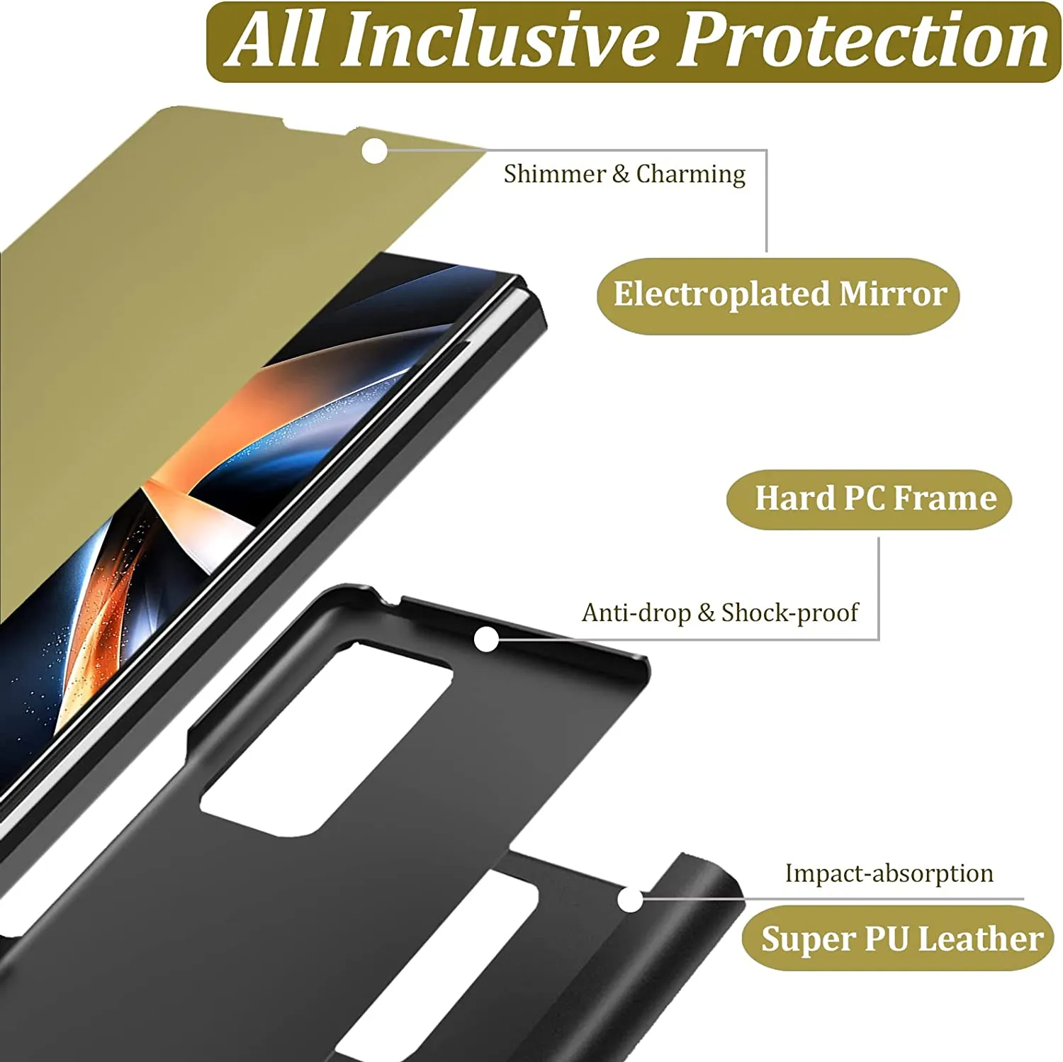 Samsung Galaxy Z Fold 4 Mirror Case Full Protection Phone Case