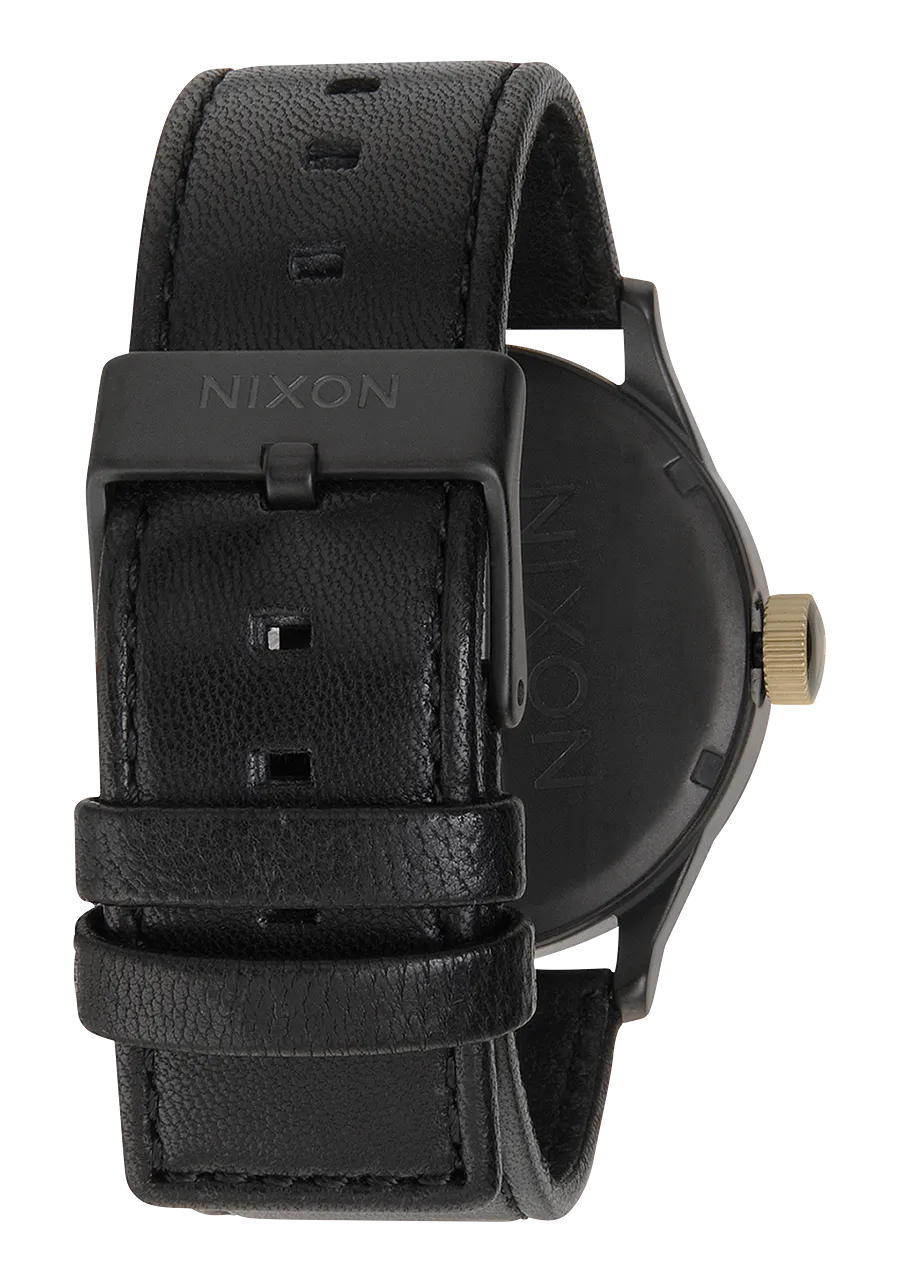 Sentry Leather - Matte Black / Gold